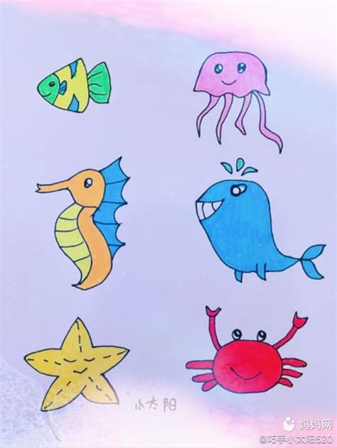 海里的动物怎么画