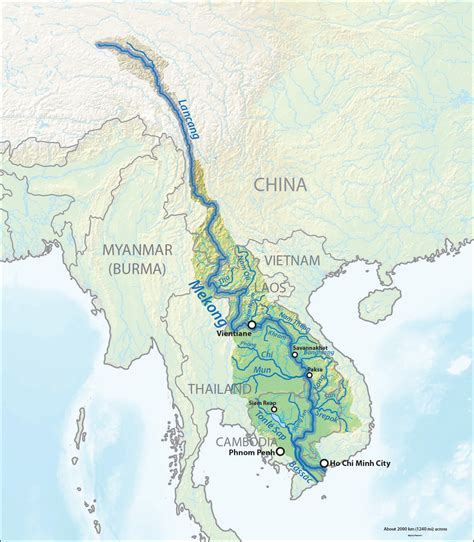 湄公河金三角地图