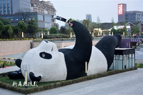 熊猫镀锌板雕塑