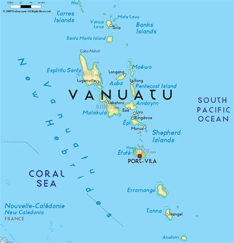 瓦努阿图国家地图