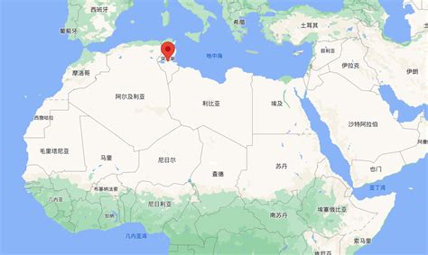 突尼斯在世界地图上的位置