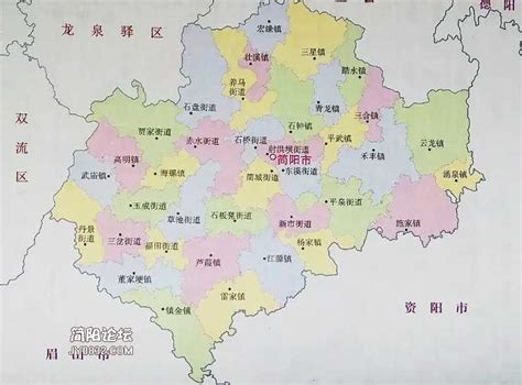 简阳市行政地图