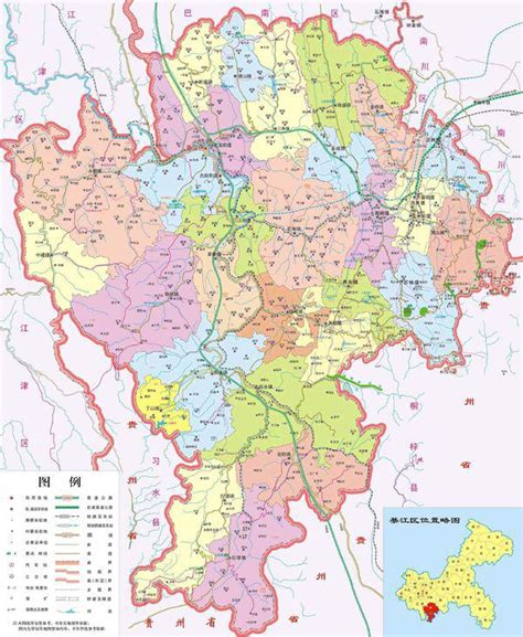 綦江区行政区划地图