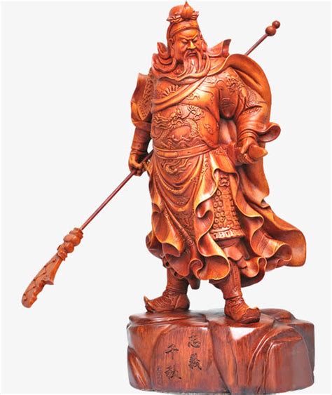 红木财神爷雕像