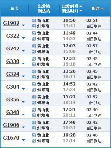 蚌埠到滁州高铁时刻表