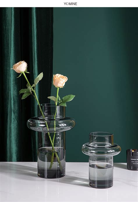 透明玻璃花盆装饰图案