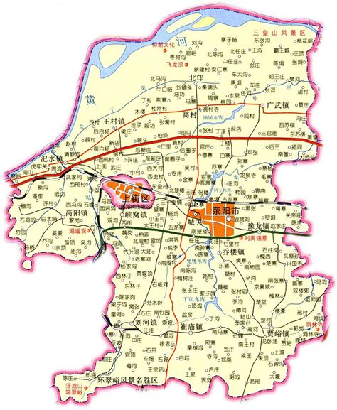郑州市荥阳市各乡镇地图