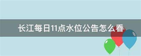 长江每日11点水位公告