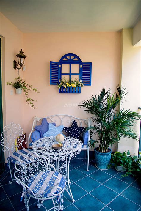 阳台休闲椅地中海风格
