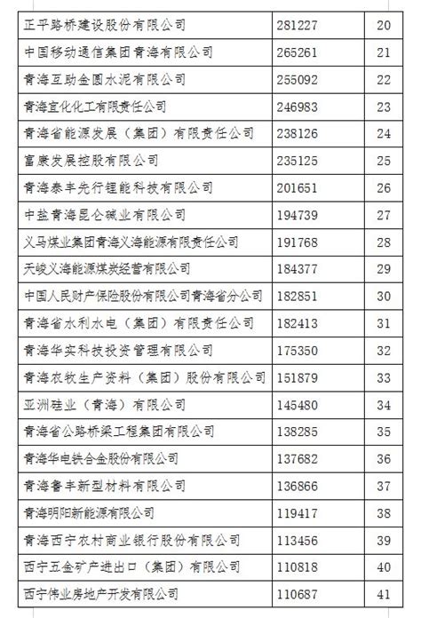 青海国有企业名单