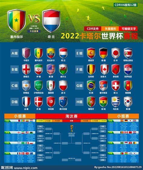 2022年世界杯全部赛程表