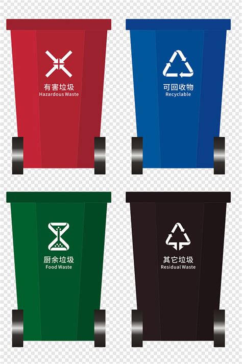4个垃圾桶标志图片