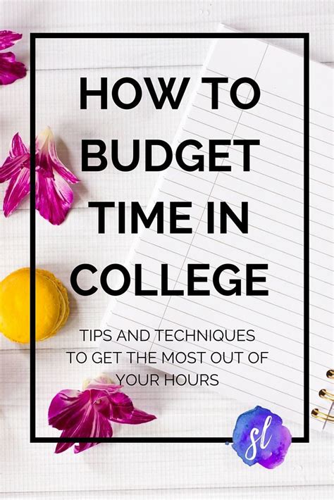 how to budget time in college