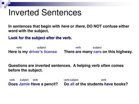 inverted sentences
