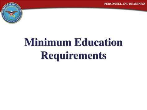 minimum education requirements